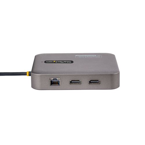 StarTech.com USB C Multiport Adapter, Dual 4K 60Hz HDMI 2.0b, 2x 10Gbps USB Hub, 100W PD Pass-Through, GbE, SD, Mini Dock,