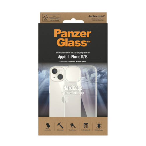 PanzerGlass HardCase Case for Apple iPhone 13, iPhone 14 Smartphone - Clear - Bump Resistant, Drop Resistant, Yellowing Re