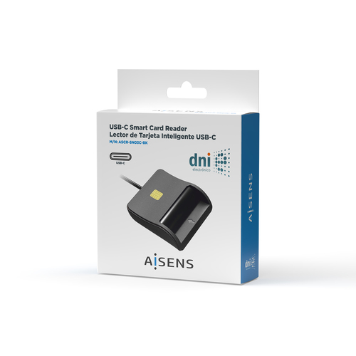 LECTOR INTELIGENTE TARJETA-DNI USB-C NEGRO