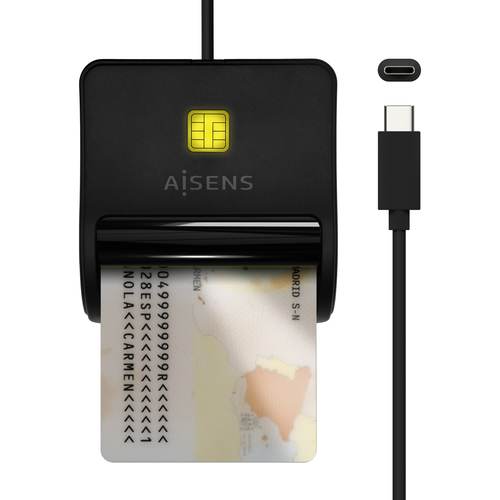 LECTOR INTELIGENTE TARJETA-DNI USB-C NEGRO