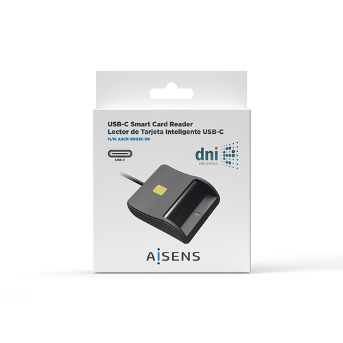 LECTOR INTELIGENTE TARJETA-DNI USB-C NEGRO