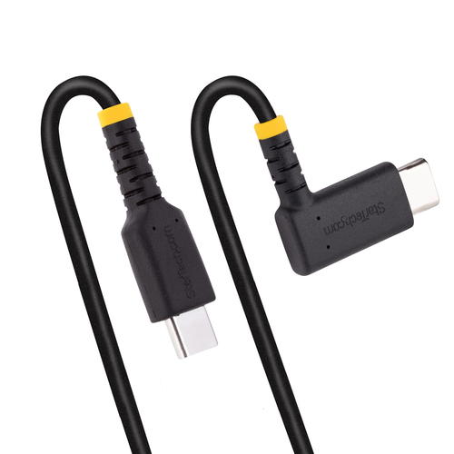 StarTech.com 6ft (2m) USB C Charging Cable Right Angle, 60W PD 3A, Heavy Duty Fast Charge USB-C Cable, Durable Rugged Aram