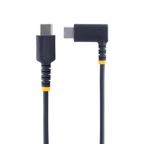 StarTech.com 6ft (2m) USB C Charging Cable Right Angle, 60W PD 3A, Heavy Duty Fast Charge USB-C Cable, Durable Rugged Aram