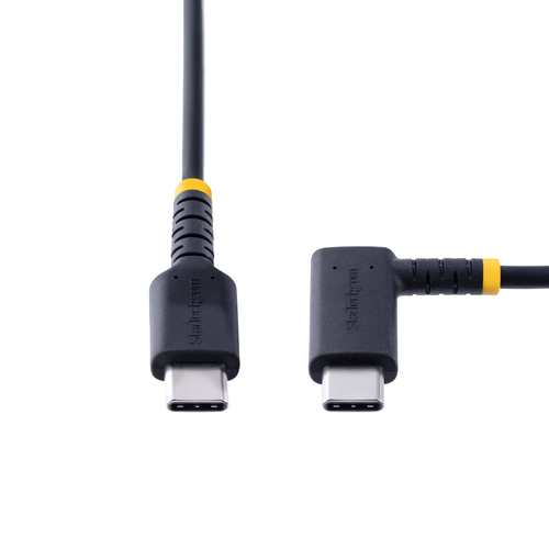 StarTech.com 6ft (2m) USB C Charging Cable Right Angle, 60W PD 3A, Heavy Duty Fast Charge USB-C Cable, Durable Rugged Aram
