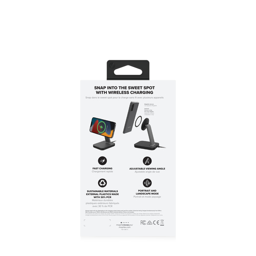 mophie UNV WRLS-snap+ stand-Black-ROC-EU. Charger type: Indoor, Power source type: AC, Charger compatibility: Smartphone, 