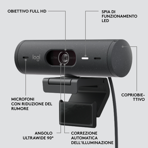 Webcam Logitech BRIO - Grafite