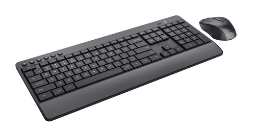 Trust Trezo Tastatur & Maus - Deutsch - Tastatur, Kabellos USB, Schwarz - Maus, Kabellos, USB, Schwarz - AA - kompatibel m