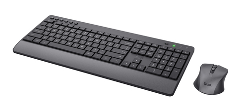 Trust Trezo Tastatur & Maus - Deutsch - Tastatur, Kabellos USB, Schwarz - Maus, Kabellos, USB, Schwarz - AA - kompatibel m