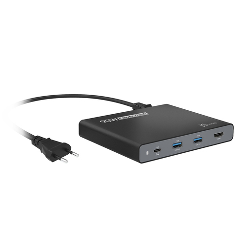j5create JCDP392-EN - Base de viaje USB-C™ Integrada de 90 W - UE, USB 3.2 Gen 1 (3.1 Gen 1) Type-C, HDMI, USB 3.2 Gen 1 (