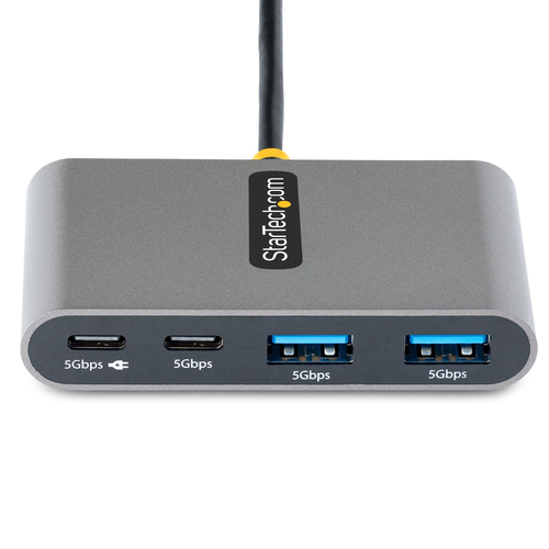 StarTech.com USB Hub - USB 3.2 (Gen 1) Type C - Portable - Space Gray - UASP Support - 4 Total USB Port(s) - PC, iPadOS