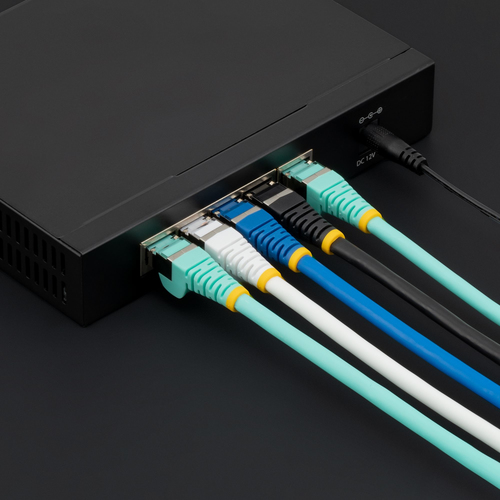 StarTech.com 1m CAT6a Ethernet Cable, Black Low Smoke Zero Halogen (LSZH) 10 GbE 100W PoE S/FTP Snagless RJ-45 Network Pat