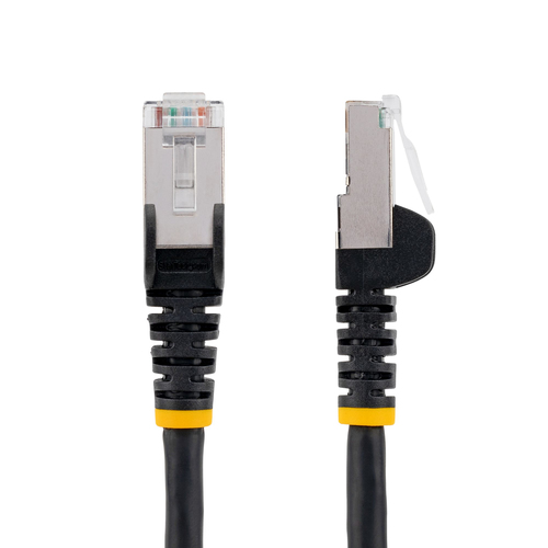 StarTech.com 1m CAT6a Ethernet Cable, Black Low Smoke Zero Halogen (LSZH) 10 GbE 100W PoE S/FTP Snagless RJ-45 Network Pat