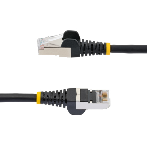 StarTech.com 1m CAT6a Ethernet Cable, Black Low Smoke Zero Halogen (LSZH) 10 GbE 100W PoE S/FTP Snagless RJ-45 Network Pat