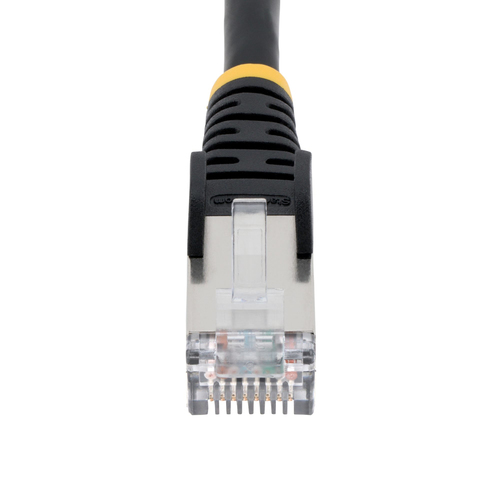 StarTech.com 1m CAT6a Ethernet Cable, Black Low Smoke Zero Halogen (LSZH) 10 GbE 100W PoE S/FTP Snagless RJ-45 Network Pat