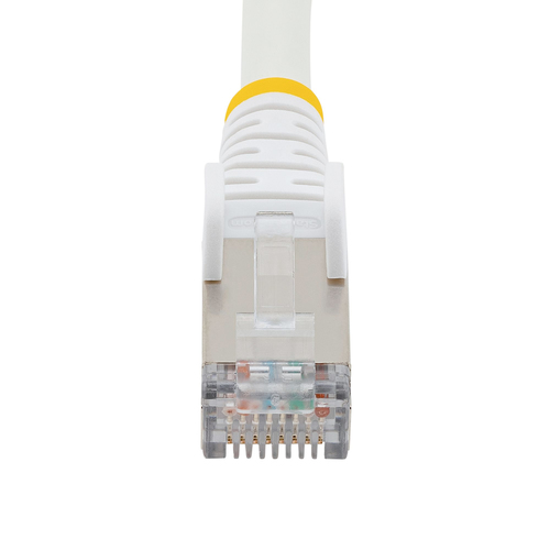 StarTech.com 5m CAT6a Ethernet Cable, White Low Smoke Zero Halogen (LSZH) 10 GbE 100W PoE S/FTP Snagless RJ-45 Network Pat