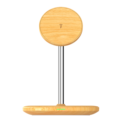 j5create JUPW2106NP-N Wood Grain 2-in-1 Magnetic Wireless Charging Stand. Mobile device type: Mobile phone/Smartphone, Int
