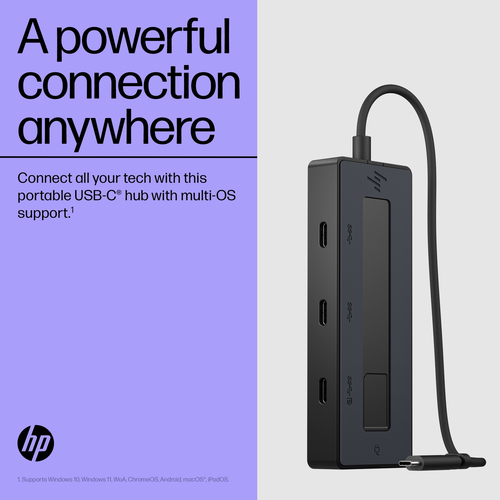HP USB-Typ C Docking Station für Notebook - Tragbar - 4K - 3840 x 2160 - 4 x USB-Anschlüsse - 4 x USB Typ-C-Anschlüsse - U