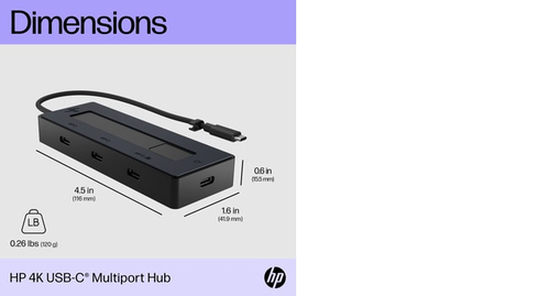 HP USB-Typ C Docking Station für Notebook - Tragbar - 4K - 3840 x 2160 - 4 x USB-Anschlüsse - 4 x USB Typ-C-Anschlüsse - U