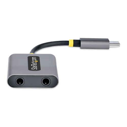 StarTech.com USB-C Headphone Splitter, USB Type C Dual Headset Adapter w/Mic Input, USB C to 3.5mm Audio Adapter/Earphone 