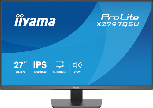iiyama ProLite X2797QSU-B1. Display diagonal: 68.6 cm (27"), Display resolution: 2560 x 1440 pixels, HD type: Quad HD, Dis