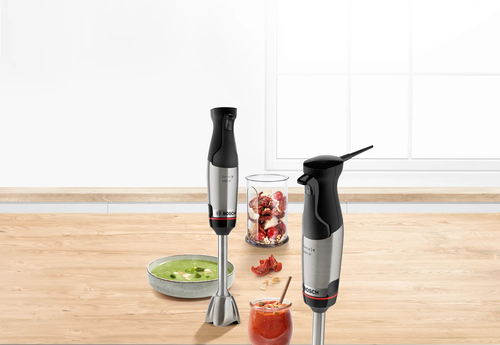 Frullatore a mano Bosch ErgoMaster - Con dorsi plastici, Acciaio inox - 1000 W - 1,40 m - Acciaio inox, Nero