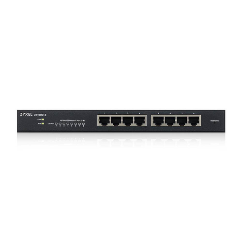 ZYXEL GS1900 GS1900-8 8 Ports Manageable Ethernet Switch - Gigabit Ethernet - 100/1000Base-T - 2 Layer Supported - 5 W Pow