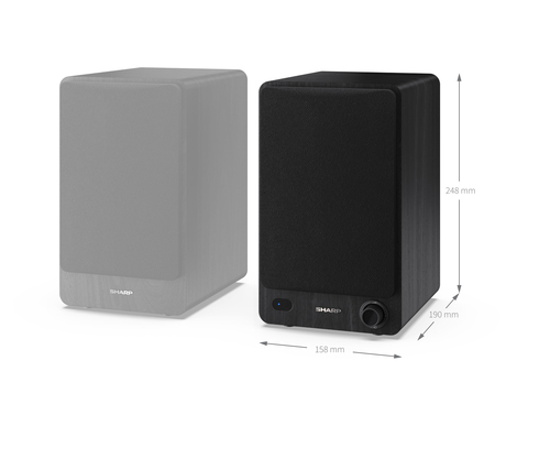 Sharp Bookshelf Speakers, 2-Wege, 2.0 Kanäle, Verkabelt & Kabellos, 60 W, Schwarz