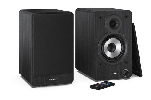 Sharp Bookshelf Speakers, 2-Wege, 2.0 Kanäle, Verkabelt & Kabellos, 60 W, Schwarz