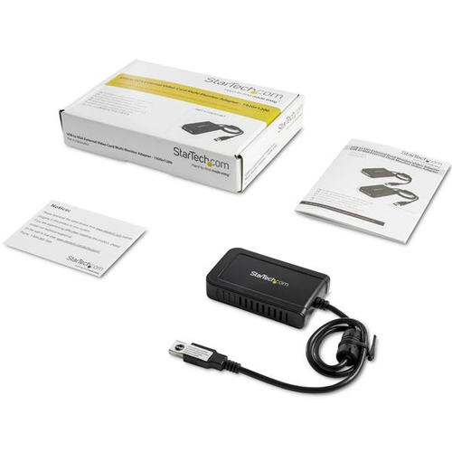 StarTech.com USB to VGA External Video Card Multi Monitor Adapter â€" 1920x1200 - USB to VGA External Graphics Card - 1 x 
