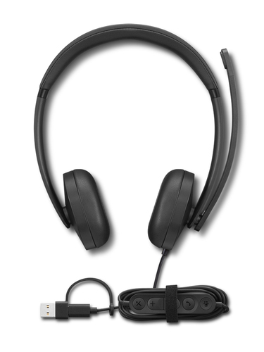 Cuffie Lenovo Cavo Over-the-head Stereo - Nero - Microsoft Teams Certification - Binaural - Supra-aural - 32 Ohm - 20 Hz a