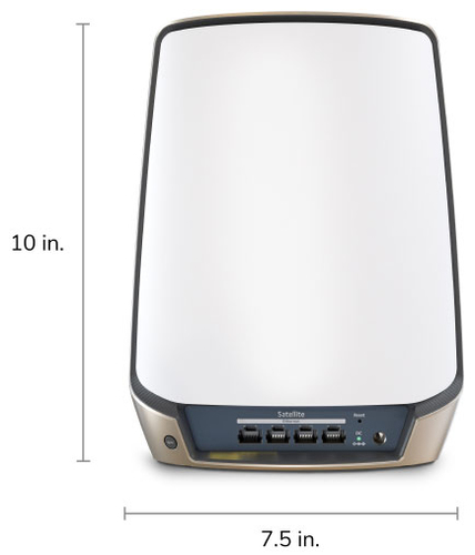 Netgear Orbi RBS860 Tri Band Wi-Fi 6 6 Gbit/s Wireless Range Extender - 2.40 GHz, 5 GHz - 8 x Internal Antenna(s) - Intern