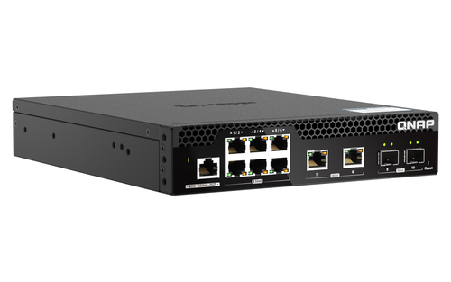 QNAP QSW-M2106R-2S2T. Tipo de switch: Gerido, Camada de switches: L2. Tipos de portas ethernet Basic switching RJ-45: 10G 