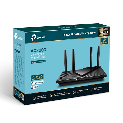 Routeur sans fil TP-Link Archer AX55 Pro - Wi-Fi 6 - IEEE 802.11ax - Ethernet - Bi bande - 2,40 GHz Bande ISM - 5 GHz Band