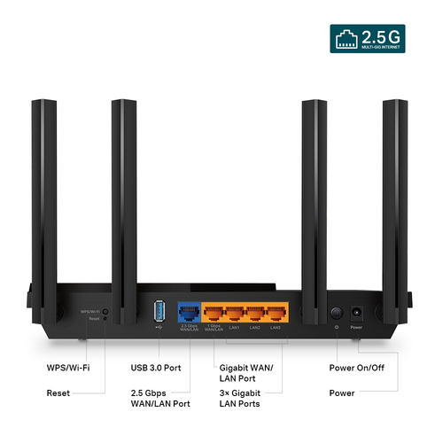 Routeur sans fil TP-Link Archer AX55 Pro - Wi-Fi 6 - IEEE 802.11ax - Ethernet - Bi bande - 2,40 GHz Bande ISM - 5 GHz Band