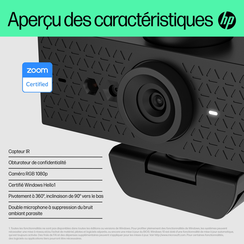HP 620 FHD Webcam. Megapixel (approx.): 4 MP, Maximum video resolution: 1920 x 1080 pixels, Camera HD type: Full HD. Inter