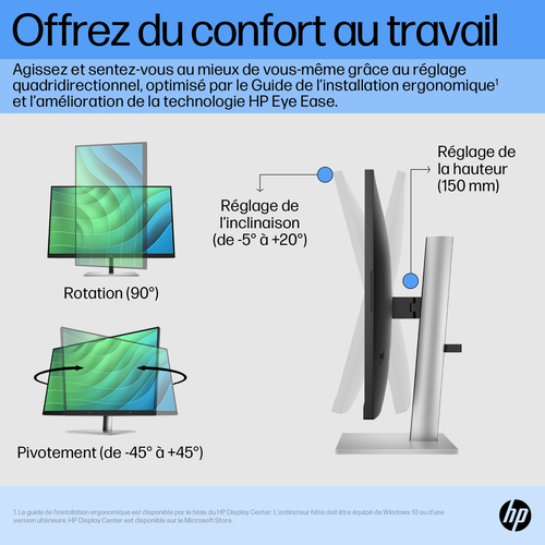 HP E27 G5 FHD Monitor. Display diagonal: 68.6 cm (27"), Display resolution: 1920 x 1080 pixels, HD type: Full HD, Display 