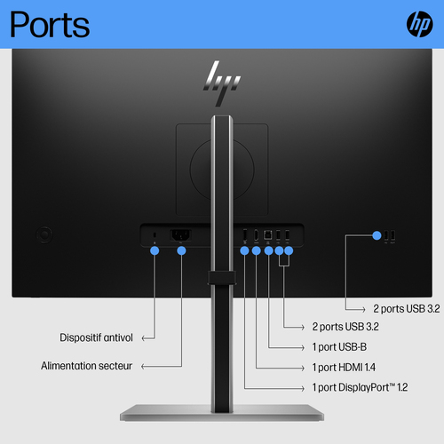 HP E27 G5 FHD Monitor. Display diagonal: 68.6 cm (27"), Display resolution: 1920 x 1080 pixels, HD type: Full HD, Display 