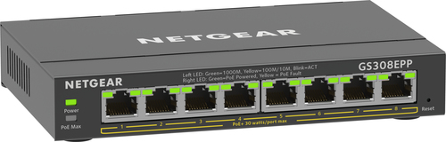Netgear GS308EPP 8 Ports Manageable Ethernet Switch - Gigabit Ethernet - 10/100/1000Base-T - 3 Layer Supported - 124 W PoE