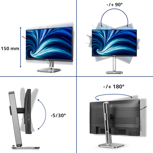 Philips 24B2N4200 24" Class Full HD LCD Monitor - 60.5 cm (23.8") Viewable - Thin Film Transistor (TFT) - 1920 x 1080 - 12