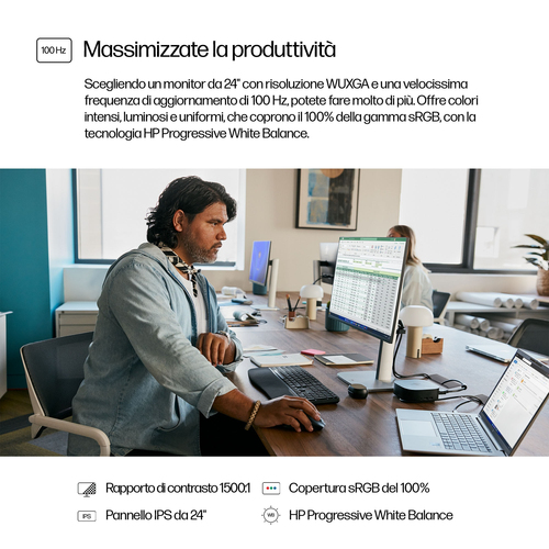 HP Series 5 Monitor serie 5 Pro 24'' WUXGA - 524pn. Dimensioni diagonale schermo: 61 cm (24""), Risoluzione del display: 1