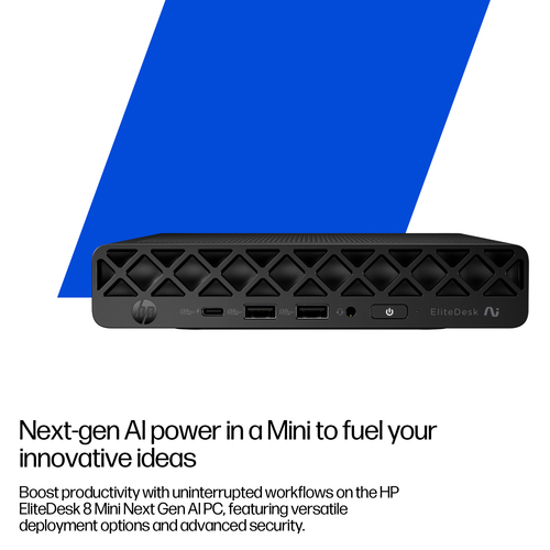 HP EliteDesk 8 G1a Desktop AI Computer - AMD Ryzen AI 7 350 - 32 GB - 1 TB SSD - Mini PC - Jack Black - AMD Chip - Windows