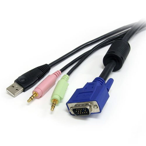 StarTech.com 1,8m 4-in-1 USB VGA KVM Kabel mit Audio - Schwarz