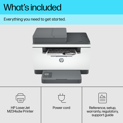 HP LaserJet M234sdw Wireless Laser Multifunction Printer - Monochrome - Copier/Printer/Scanner - 30 ppm Mono Print - 600 x