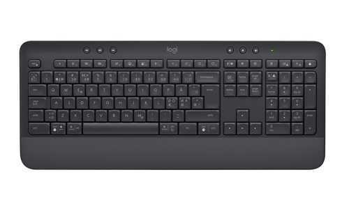 Logitech Signature K650 Keyboard - Wireless Connectivity - Danish, Norwegian, Swedish, Finnish - QWERTY Layout - Graphite 