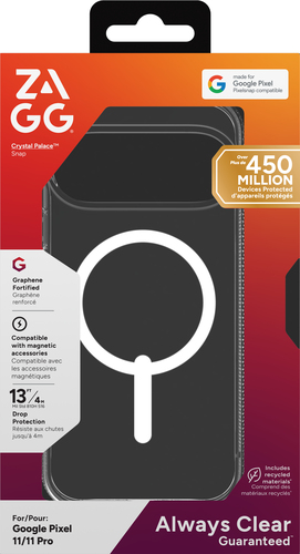 ZAGG Crystal Palace Snap For Pixel 11 Pro/Pixel 11. Case type: Cover, Brand compatibility: Google, Compatibility: Pixel 11