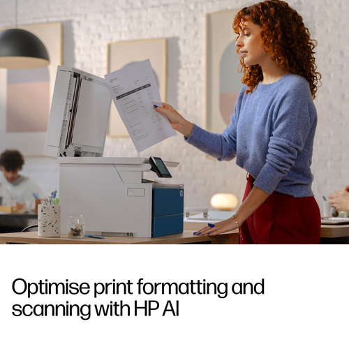HP LaserJet Pro 4113fdn Wired Laser Multifunction Printer - Monochrome - White, Blue - Copier/Printer/Scanner - Automatic 