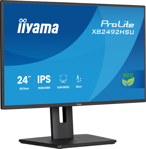 Moniteur LED iiyama ProLite XB2492HSU 24" Classe Full HD - 16:9 - Noir mat - 61 cm (24") Viewable - Technologie IPS - LED 