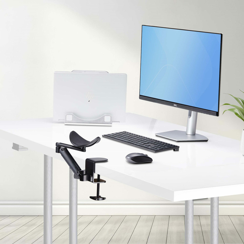 StarTech.com Armrest - Black - 1 - 5000000 nm - 70 mm Adjustable Height - 90° Tilt - 360° Swivel - Clamp Mount - Aluminium