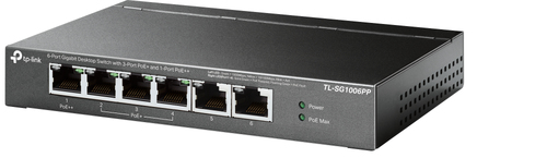 6-PORT GIGABIT DESKTOP SWITCH WITH 3-PORT POE+ AND 1-PORT POE+