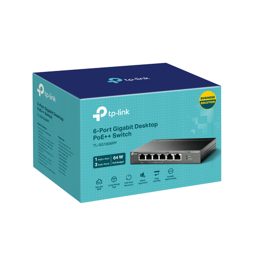 6-PORT GIGABIT DESKTOP SWITCH WITH 3-PORT POE+ AND 1-PORT POE+